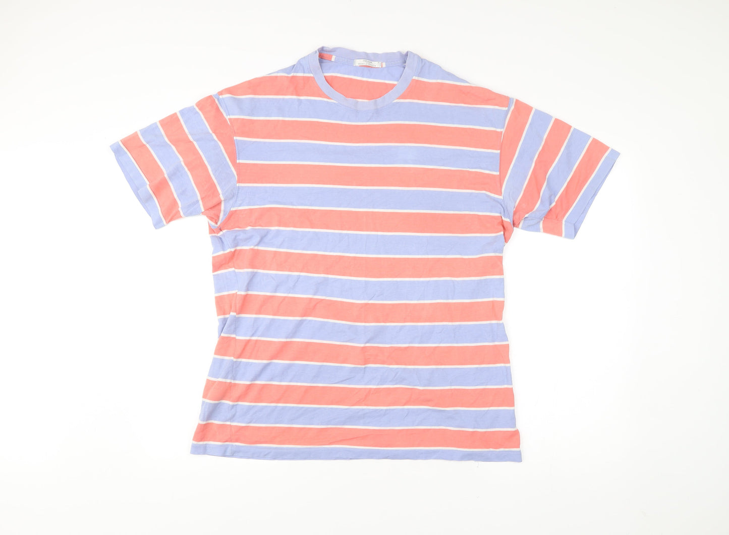 Marks and Spencer Mens Multicoloured Striped Cotton T-Shirt M