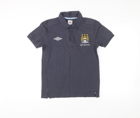 Umbro Men’s Blue Manchester City Polo Shirt S Football Casual