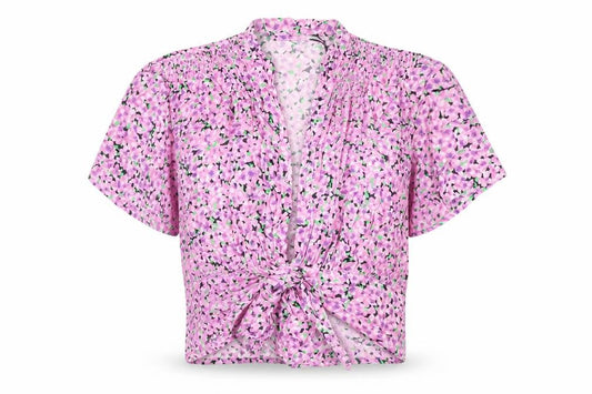 Womens UK Size XS Zara Pink Cropped Blouse