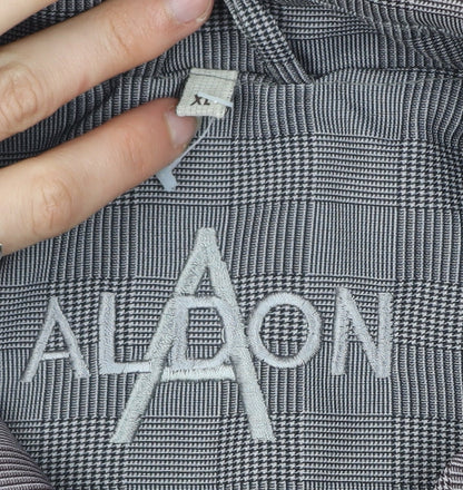 Alaon Men's Grey Checked Mid-Length Zip Jacket XL