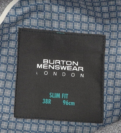 Mens UK Size 38 Burton Menswear Regular Grey Suit Jacket