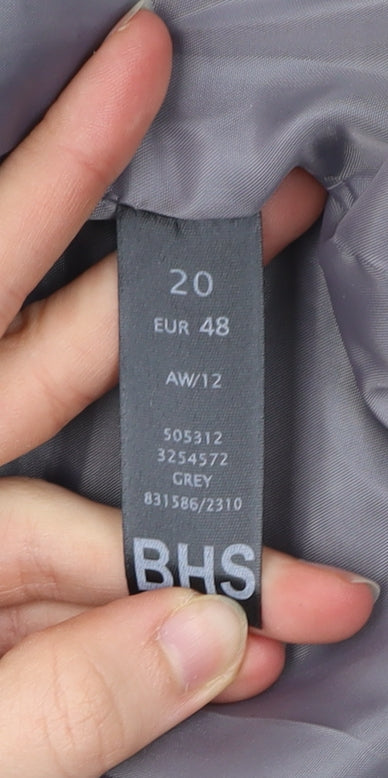 Womens UK Size 20 BHS Grey Overcoat