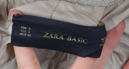 Zara Womens Beige Wool Blend Blazer Jacket Size 8 Regular Workwear