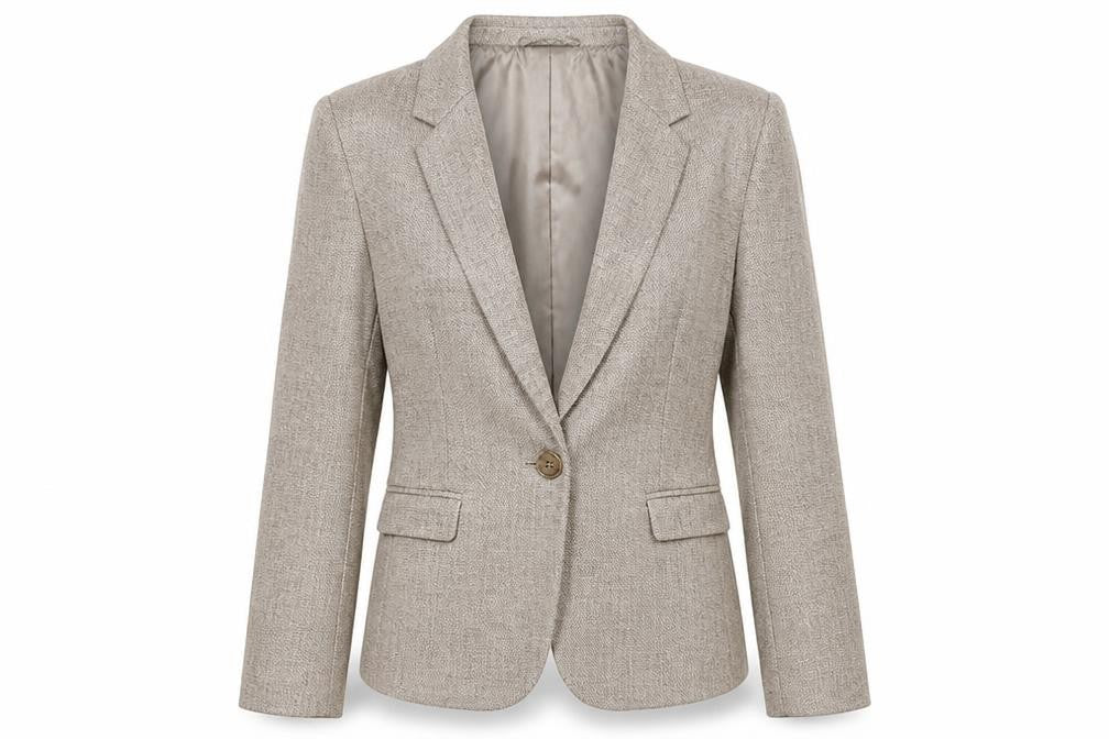 Zara Womens Beige Wool Blend Blazer Jacket Size 8 Regular Workwear