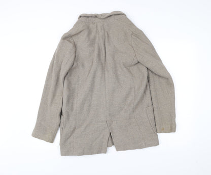Zara Womens Beige Wool Blend Blazer Jacket Size 8 Regular Workwear