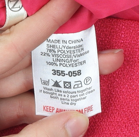 Next Women Pink Size 16 Pencil Skirt Knee Length Button Detail