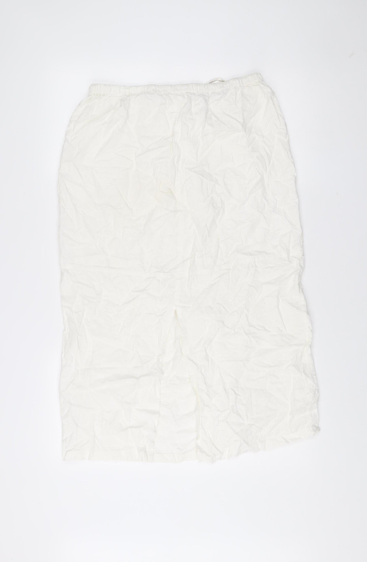 Pull&Bear Women’s White XL Linen Blend Knee Length Skirt