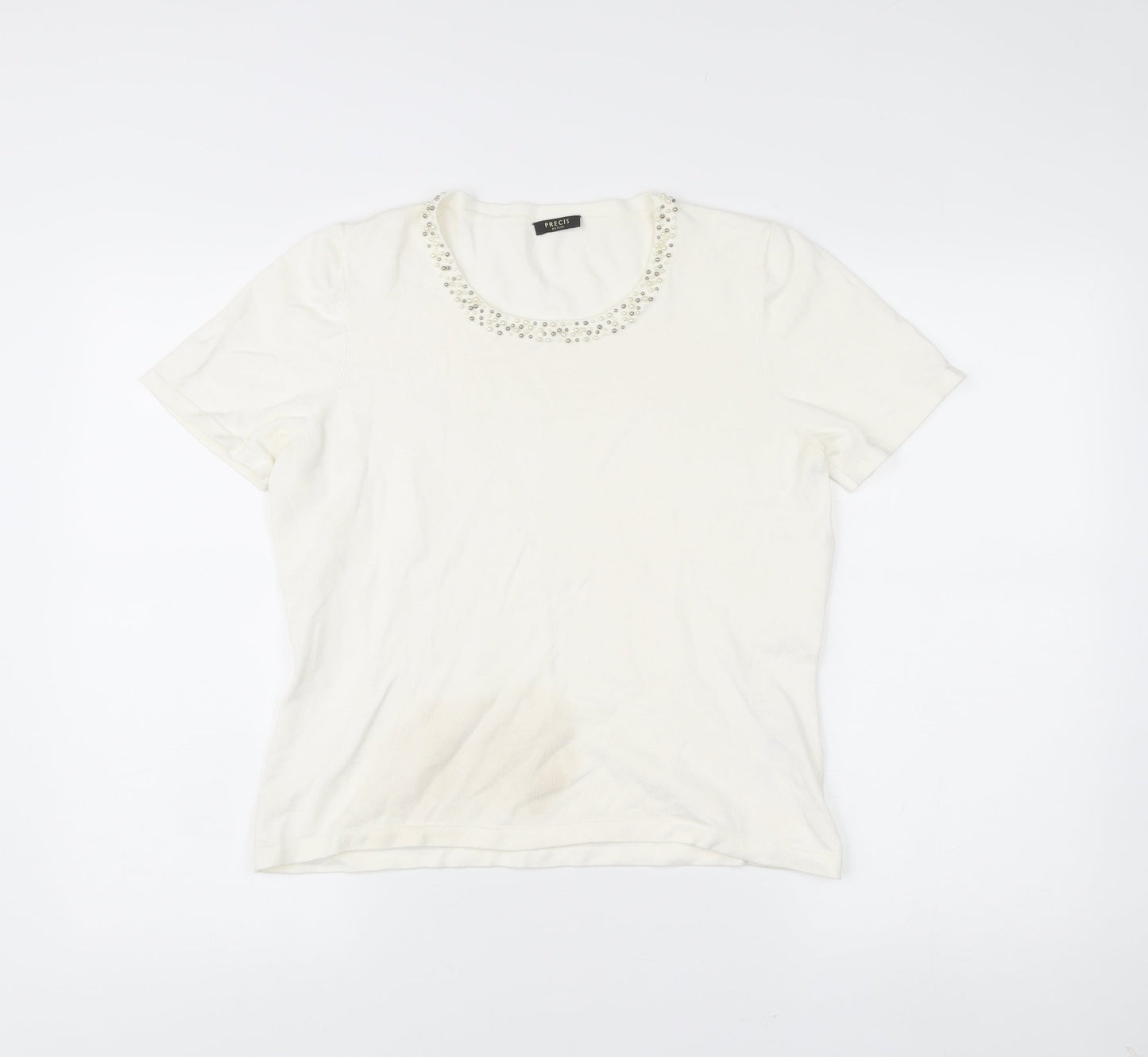 Womens UK Size M Precis Petite Ivory Basic T-Shirt