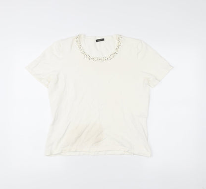 Womens UK Size M Precis Petite Ivory Basic T-Shirt