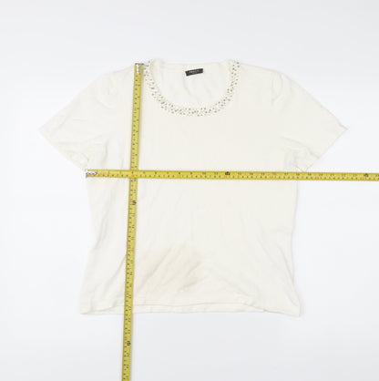Womens UK Size M Precis Petite Ivory Basic T-Shirt