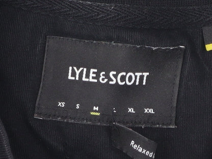 Lyle & Scott Mens M Black Green Beige Colourblock Cotton T-Shirt