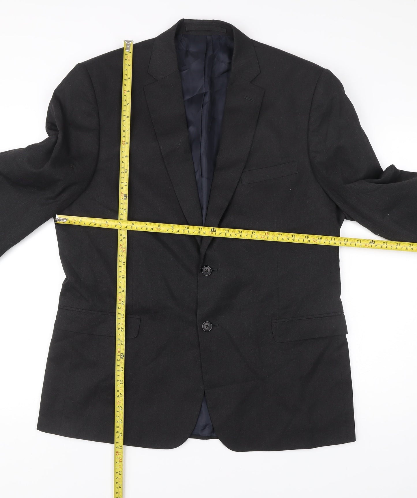 Marks and Spencer Men’s Grey Blazer 44in Regular Fit 2 Button
