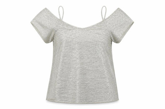 Womens UK Size 12 Peacocks Silver Camisole T-Shirt