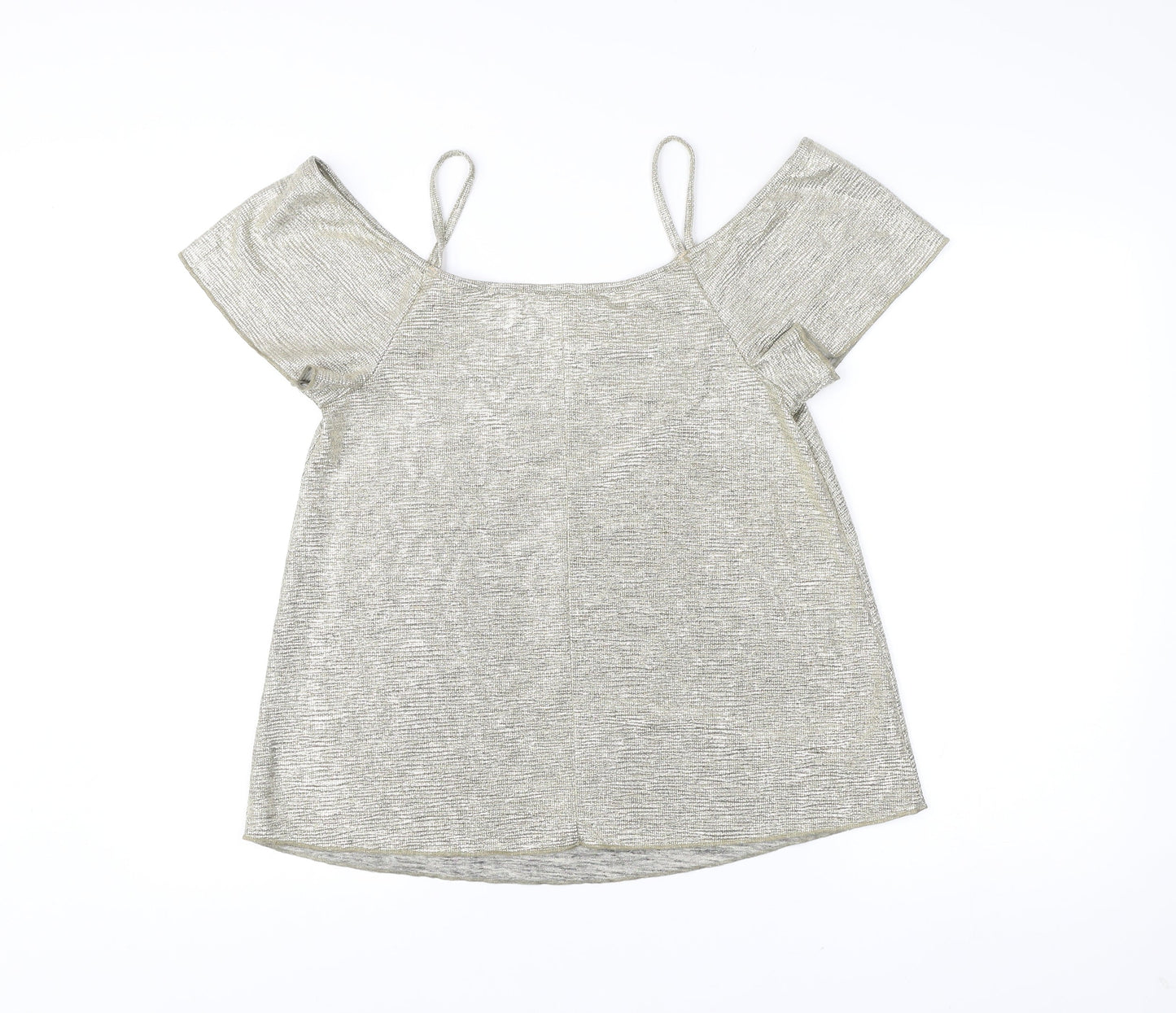Womens UK Size 12 Peacocks Silver Camisole T-Shirt