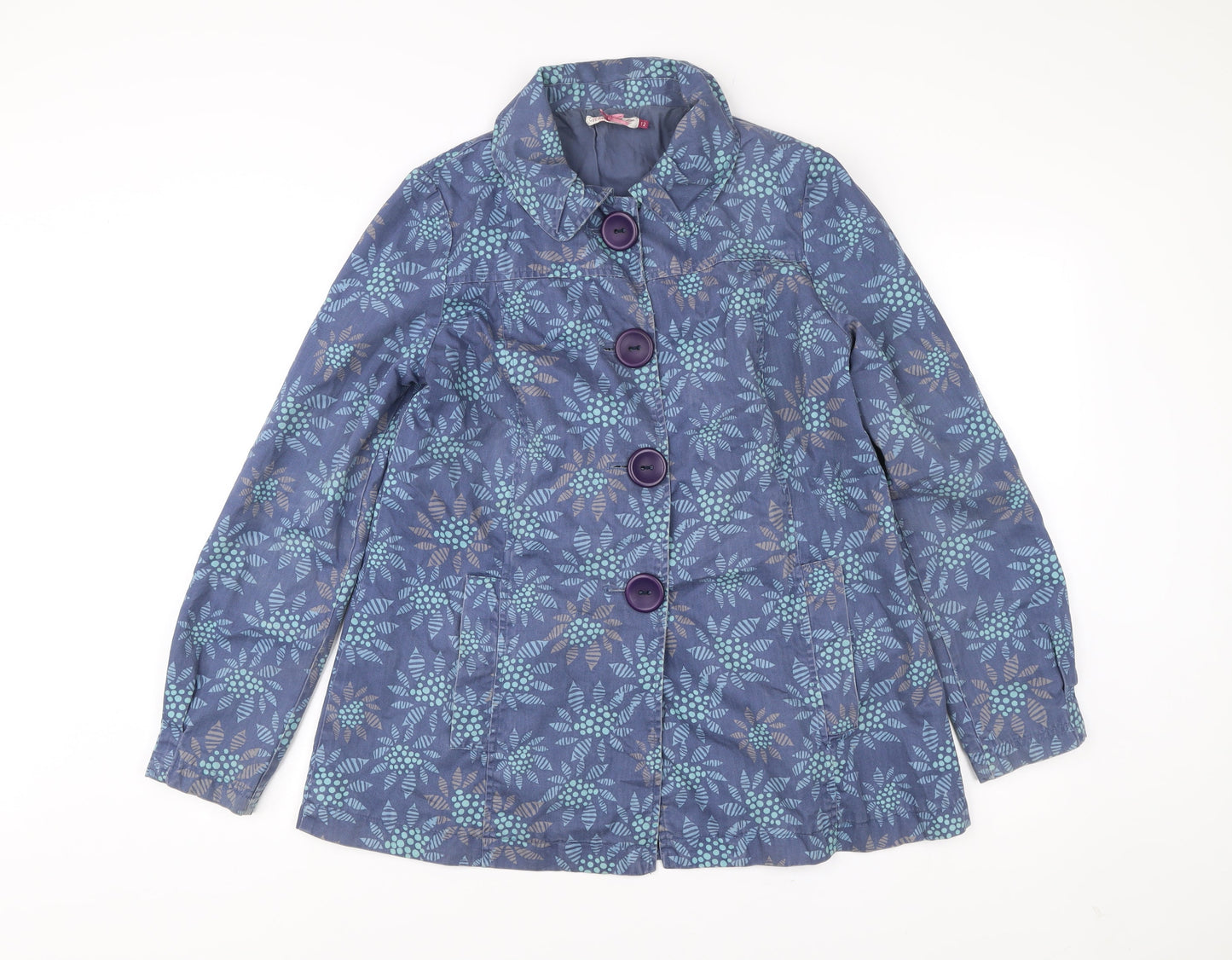 Womens UK Size 12 Monsoon Blue Trench Coat
