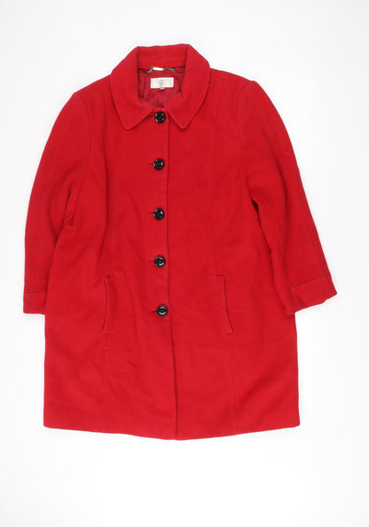 Womens UK Size 18 CC Red Overcoat