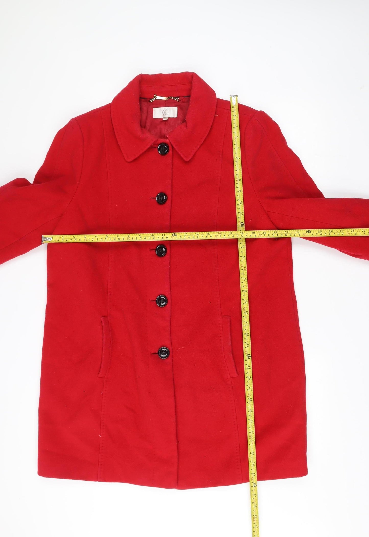 Womens UK Size 18 CC Red Overcoat