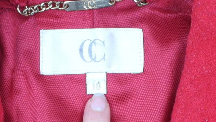 Womens UK Size 18 CC Red Overcoat