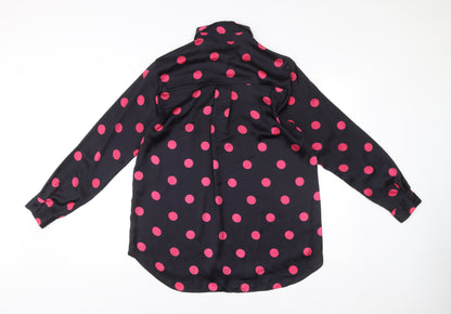 Womens UK Size M Zara Black Basic Button-Up