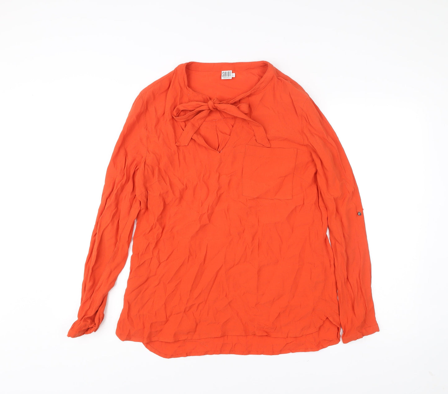 Womens UK Size L Saint Tropez Orange Tunic Blouse