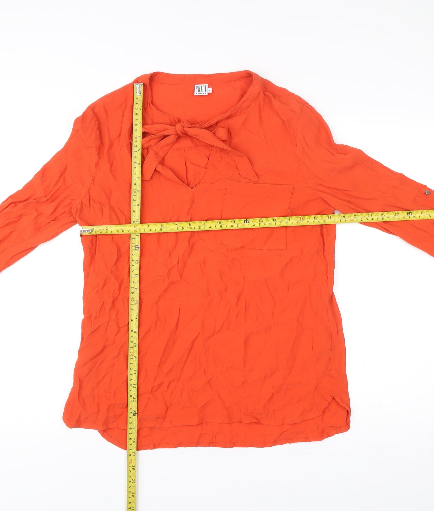 Womens UK Size L Saint Tropez Orange Tunic Blouse