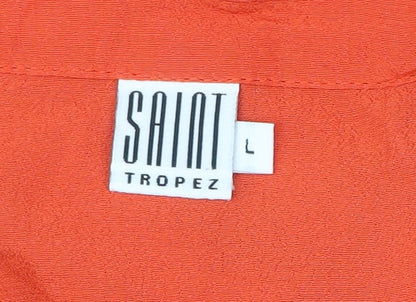Womens UK Size L Saint Tropez Orange Tunic Blouse