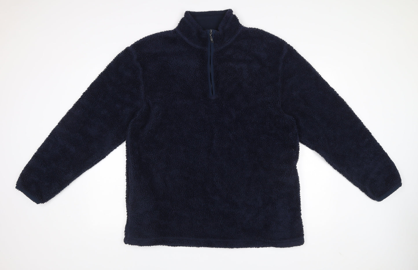 Thomas Nash Mens Blue Fleece Pullover Sweatshirt L 1/4 Zip
