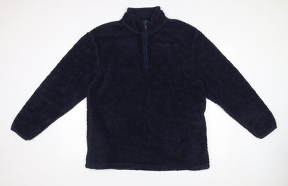 Thomas Nash Mens Blue Fleece Pullover Sweatshirt L 1/4 Zip