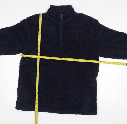 Thomas Nash Mens Blue Fleece Pullover Sweatshirt L 1/4 Zip