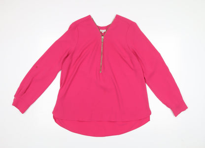 Womens UK Size 14 River Island Pink Basic Blouse