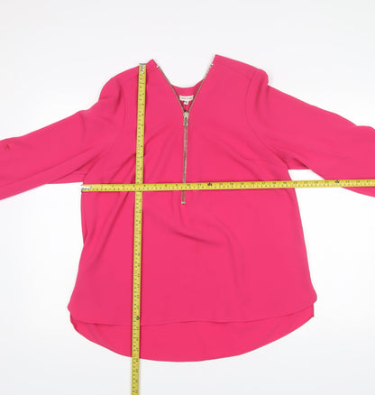 Womens UK Size 14 River Island Pink Basic Blouse