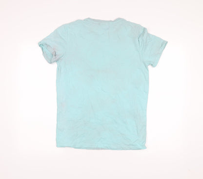 Superdry Men's Blue M Crew Neck Logo Cotton T-Shirt