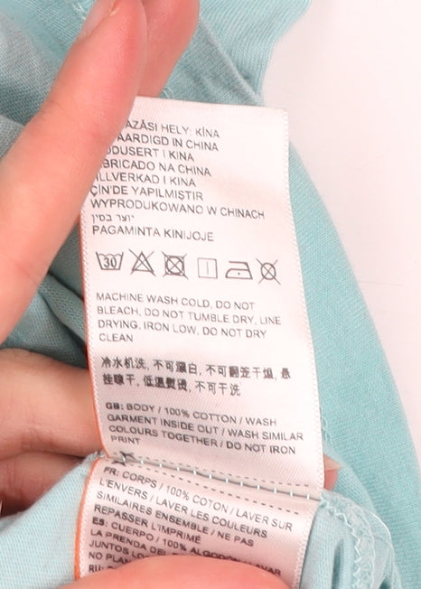 Superdry Men's Blue M Crew Neck Logo Cotton T-Shirt