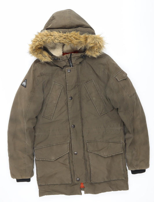 Mens UK Size XS NEXT Green Parka Coat