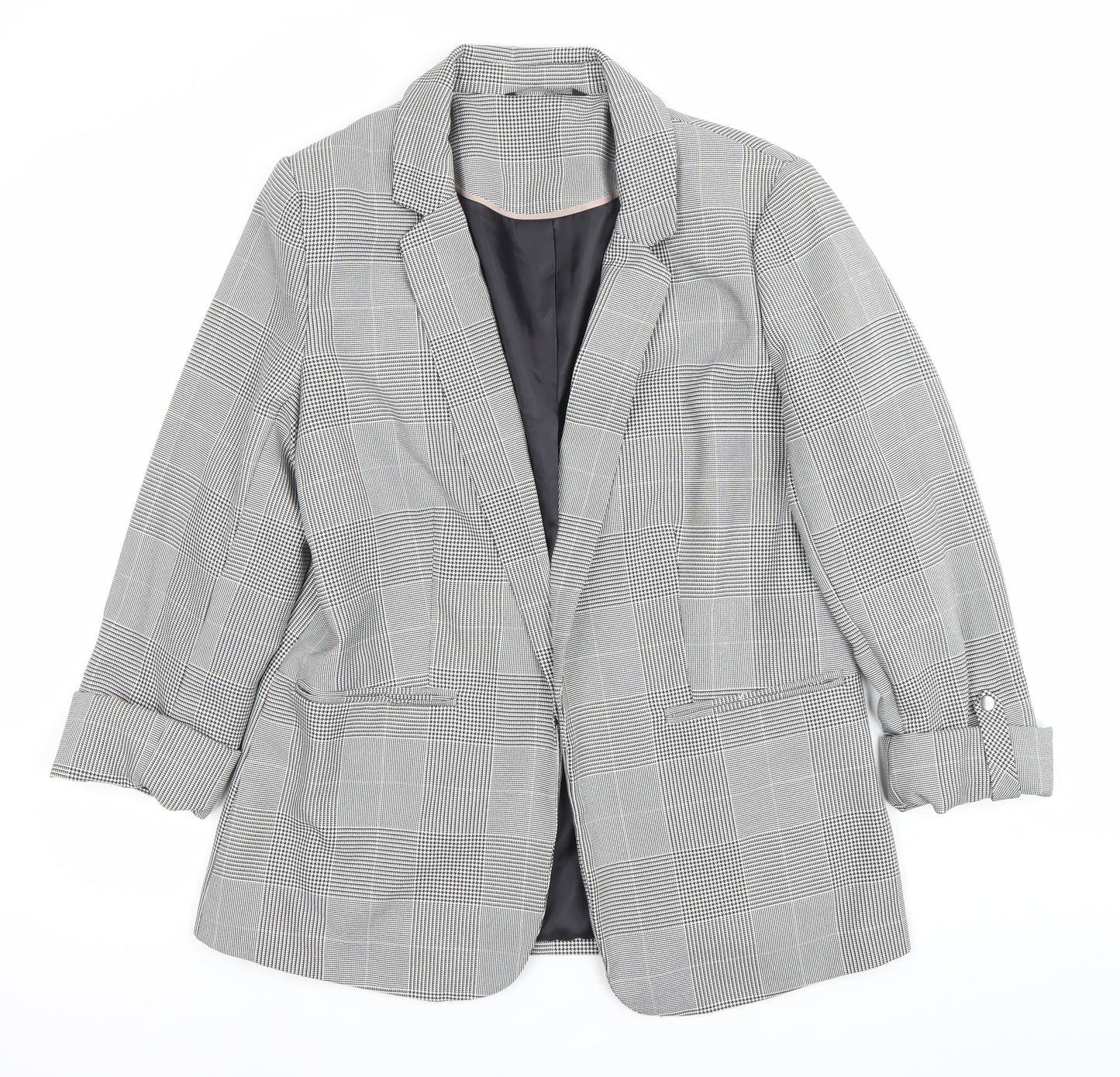 George Women’s Grey Check Blazer Jacket Size 12 Workwear