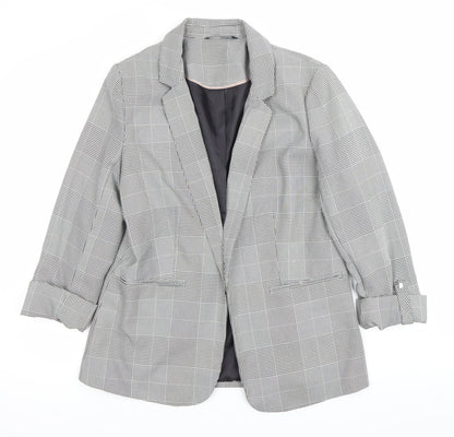 George Women’s Grey Check Blazer Jacket Size 12 Workwear