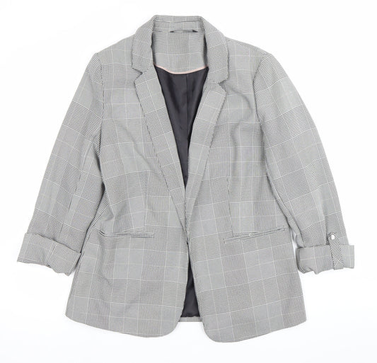George Women’s Grey Check Blazer Jacket Size 12 Workwear