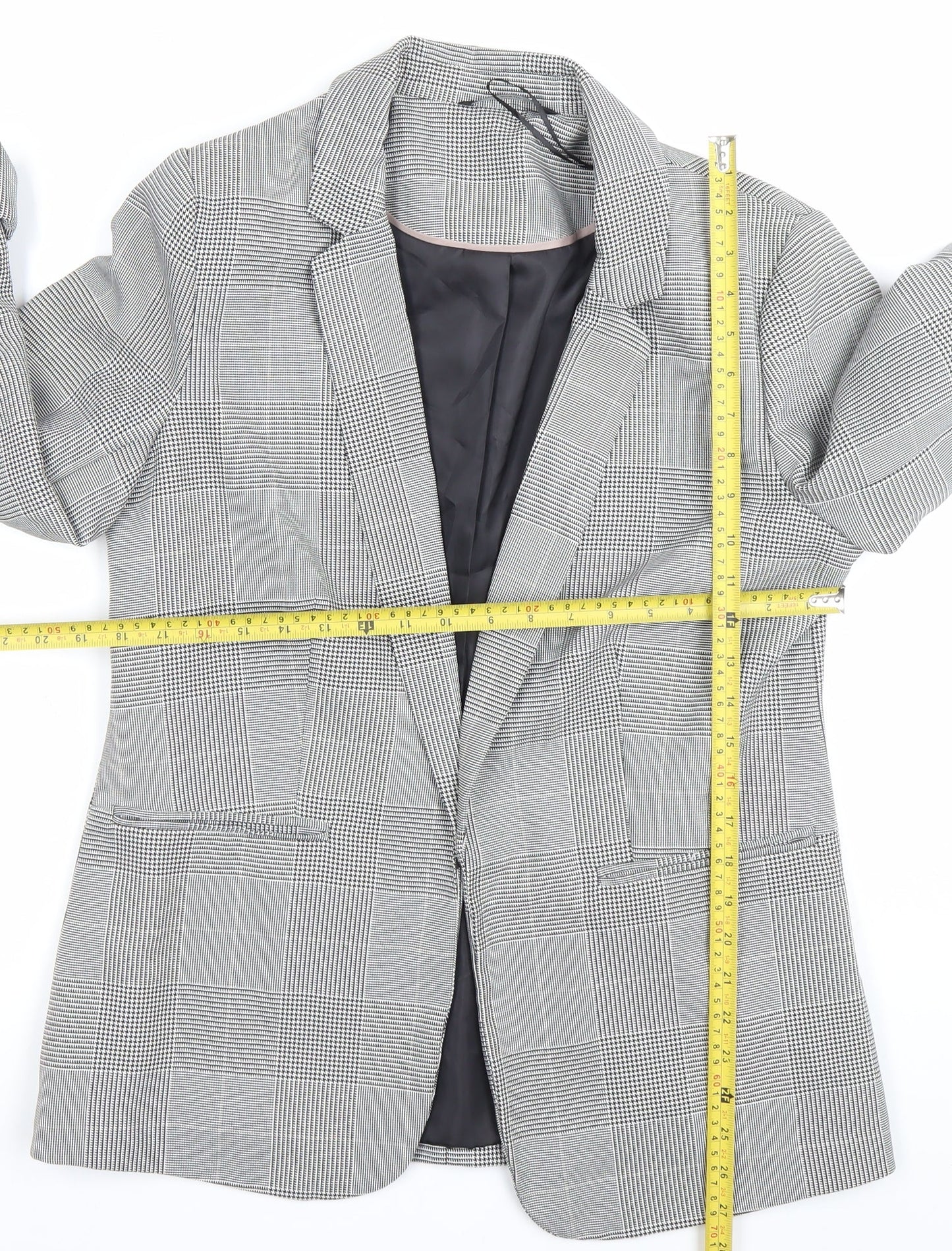 George Women’s Grey Check Blazer Jacket Size 12 Workwear