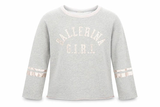 Next Girls Grey Ballerina Girl Pullover Jumper Size 12 Years Long Sleeve