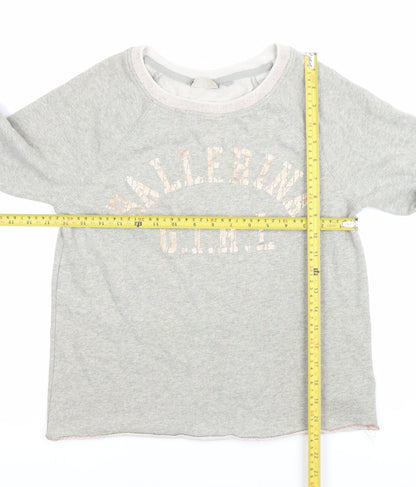 Next Girls Grey Ballerina Girl Pullover Jumper Size 12 Years Long Sleeve