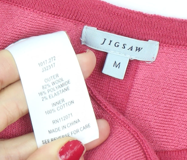 Womens UK Size M Jigsaw Pink Pullover Jumper