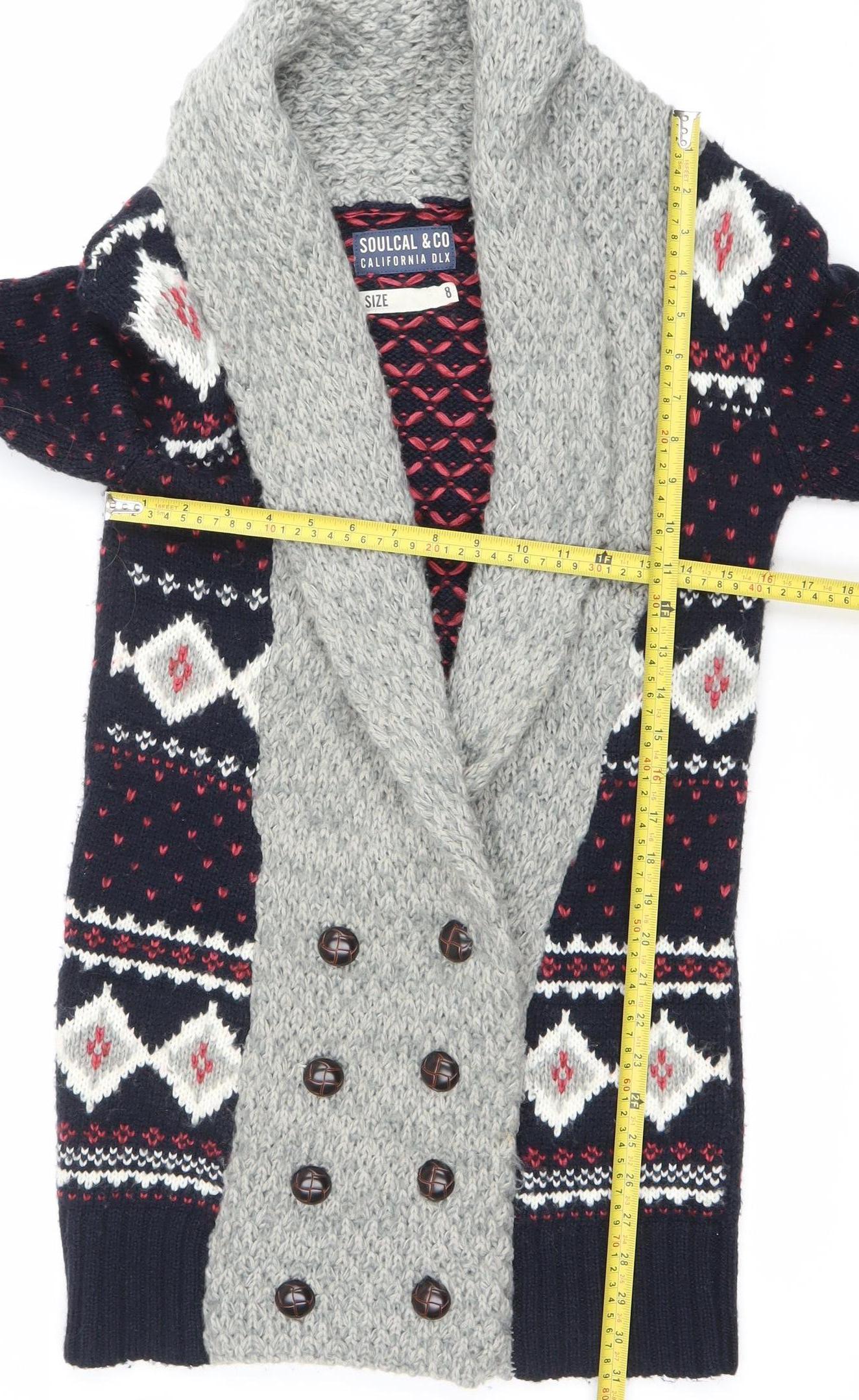 Womens UK Size 8 SoulCal & Co Blue Cardigan Jumper