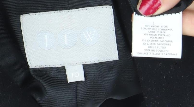 Womens UK Size 10 JFW Black Overcoat