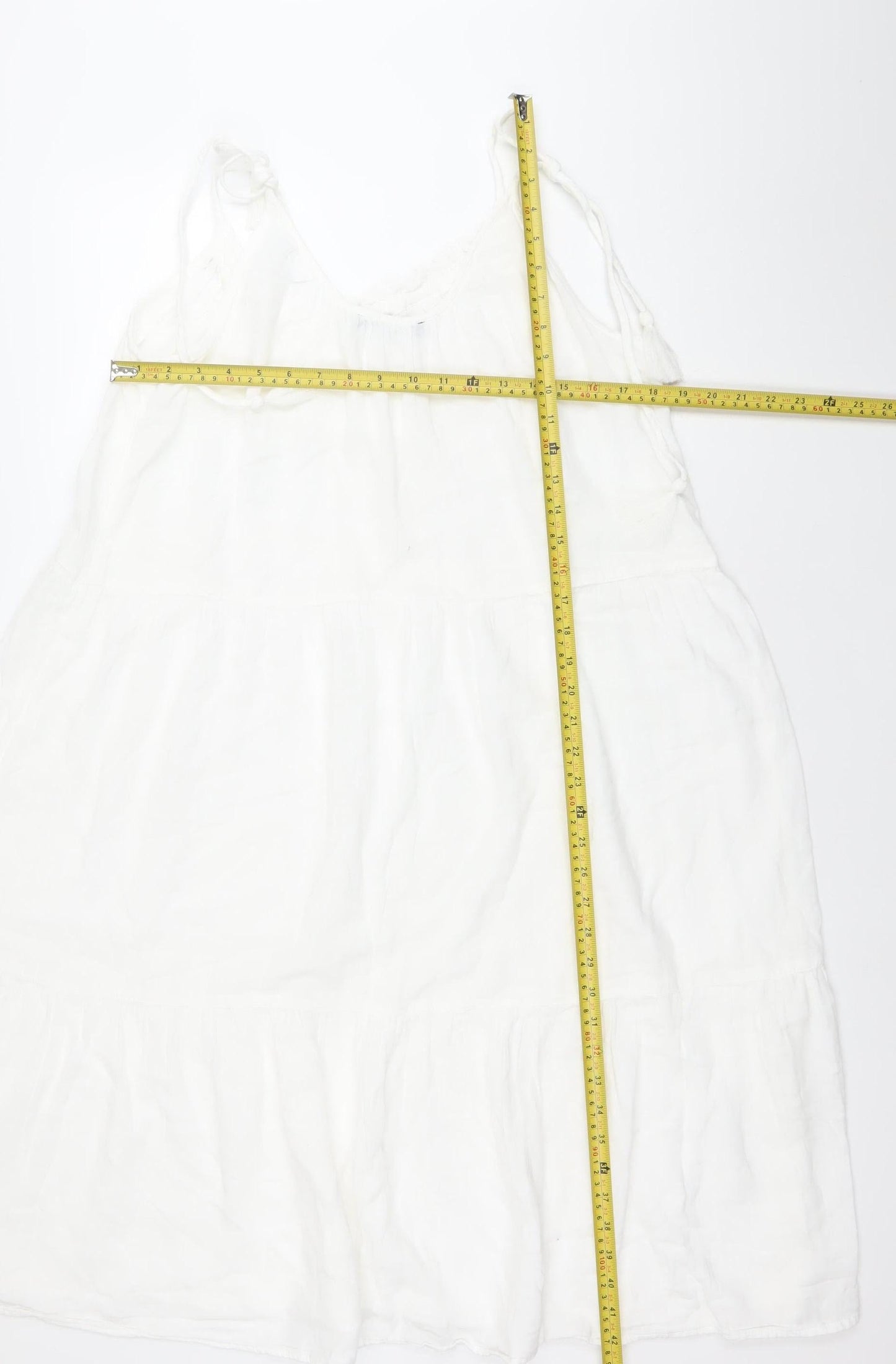 Marks and Spencer Women’s White Cotton Size 16 Sleeveless Slip Dress