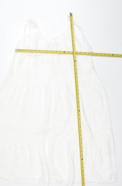 Marks and Spencer Women’s White Cotton Size 16 Sleeveless Slip Dress