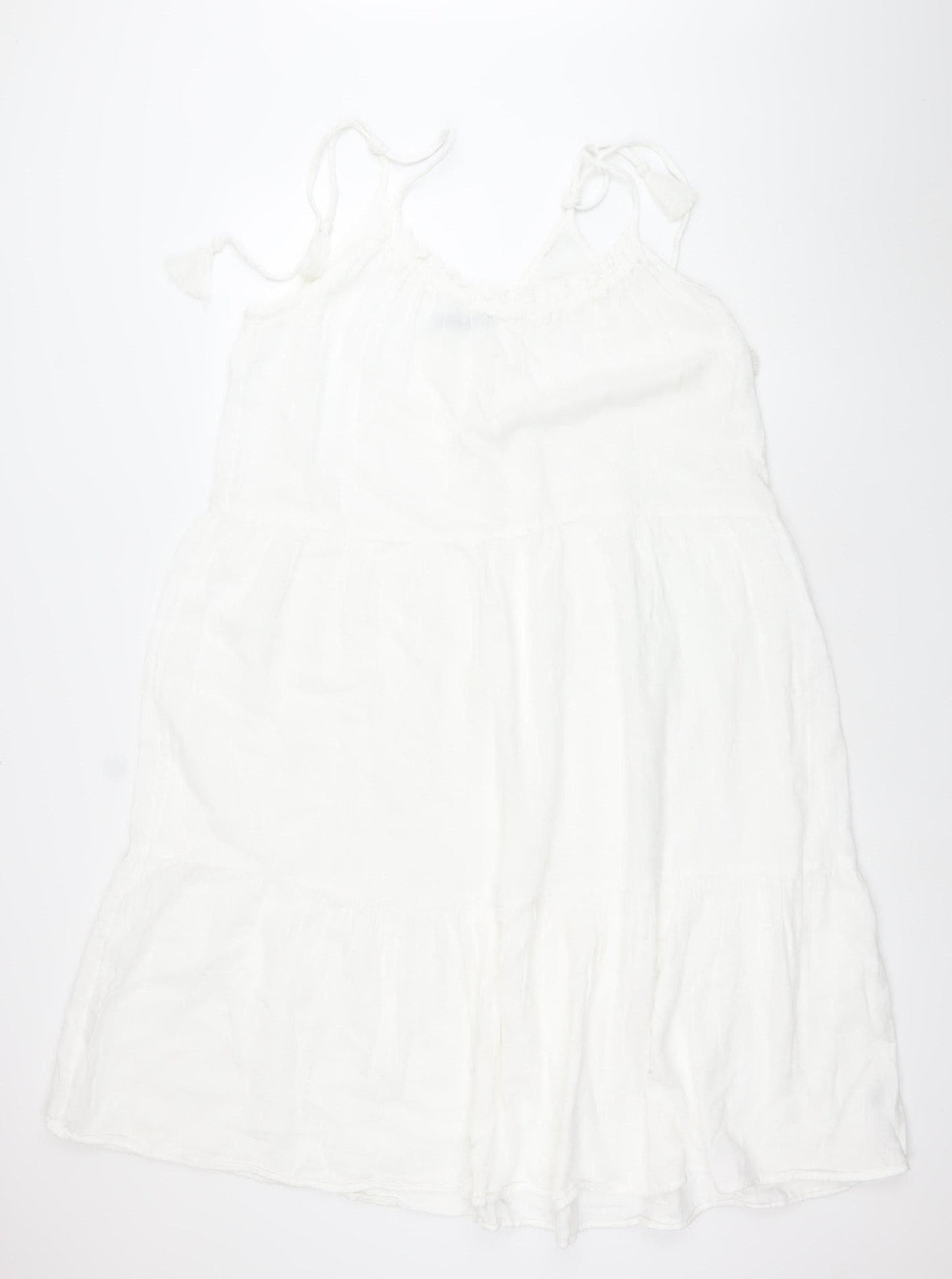 Marks and Spencer Women’s White Cotton Size 16 Sleeveless Slip Dress