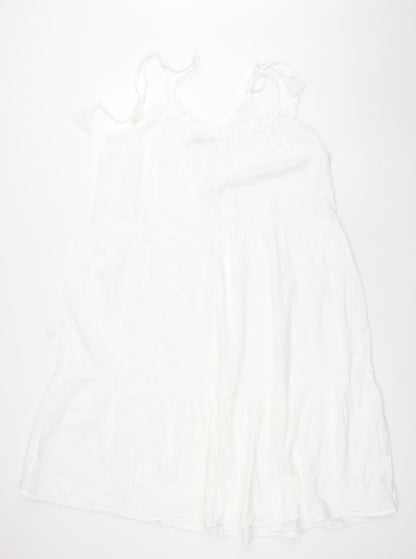 Marks and Spencer Women’s White Cotton Size 16 Sleeveless Slip Dress