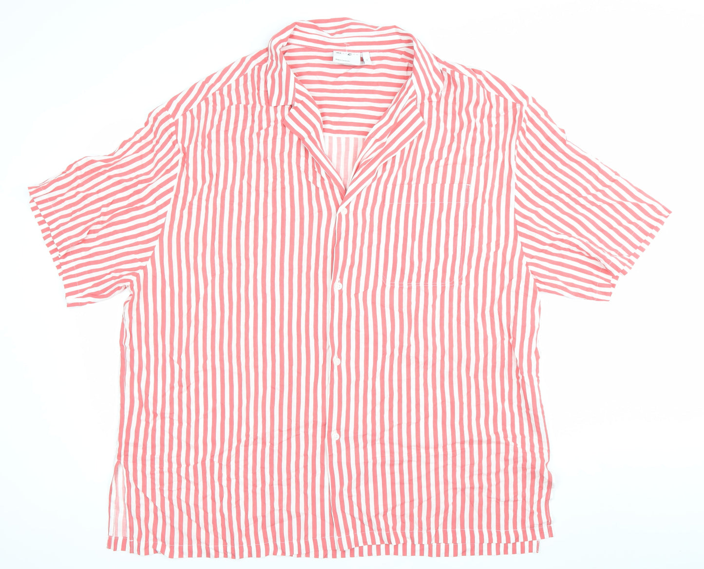 ASOS Men’s Red Striped Short Sleeve Button-Up Shirt XL