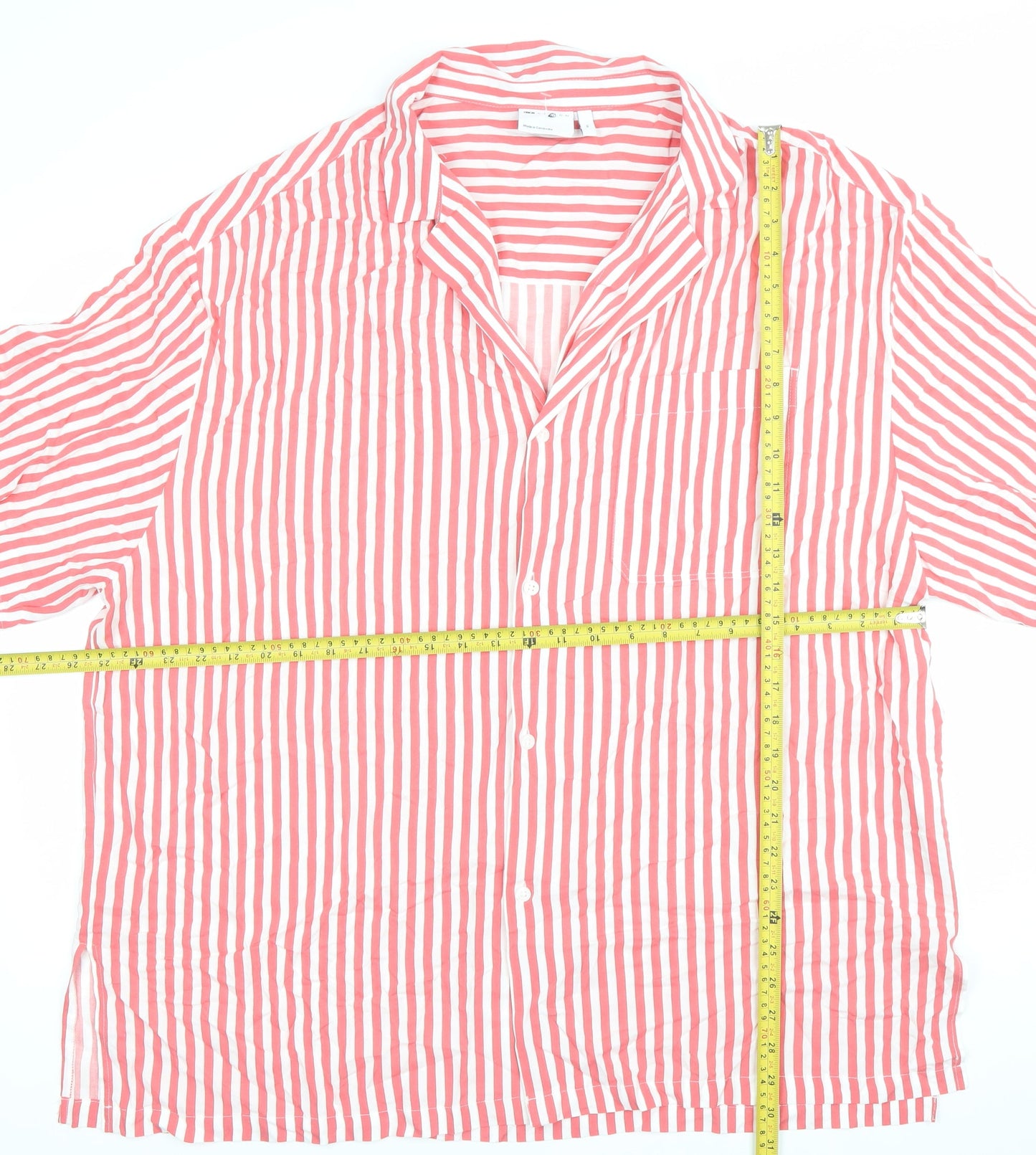 ASOS Men’s Red Striped Short Sleeve Button-Up Shirt XL