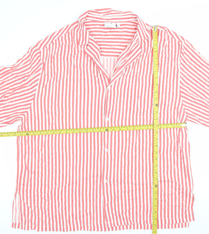ASOS Men’s Red Striped Short Sleeve Button-Up Shirt XL
